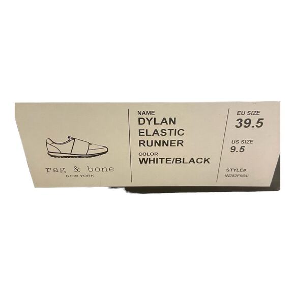 Rag & Bone Dylan Elastic Runner Sneaker Shoes Slip On Leather White Black Sz 9.5 - Picture 12 of 12